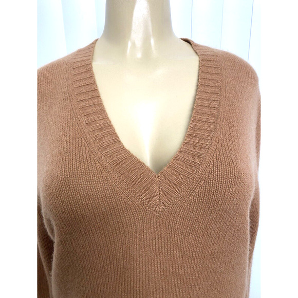 360 Cashmere Runa V Neck Cashmere Sweater Pullover Vicuna Camel Brown Ta… - Picture 8 of 12